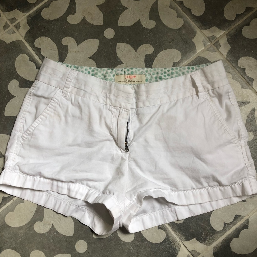 J crew chino short size 2 color white